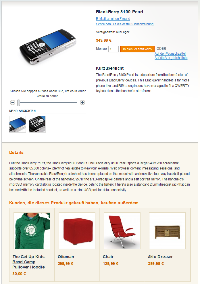 Magento Modul Automatisches Cross-Selling zeigt passende Produkte auf der Artikelseite an